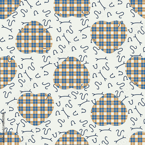 seamless pattern with heart and checkered texture