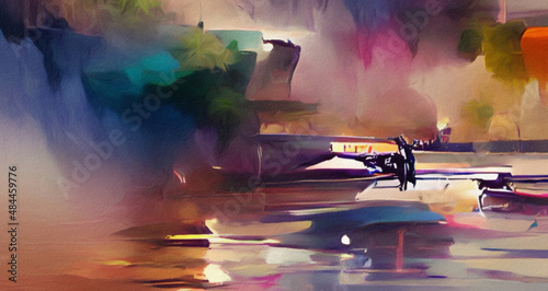 Abstract vibrant and colorful concept art