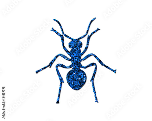 Ant insect Glitter Blue Icon Logo Symbol illustration