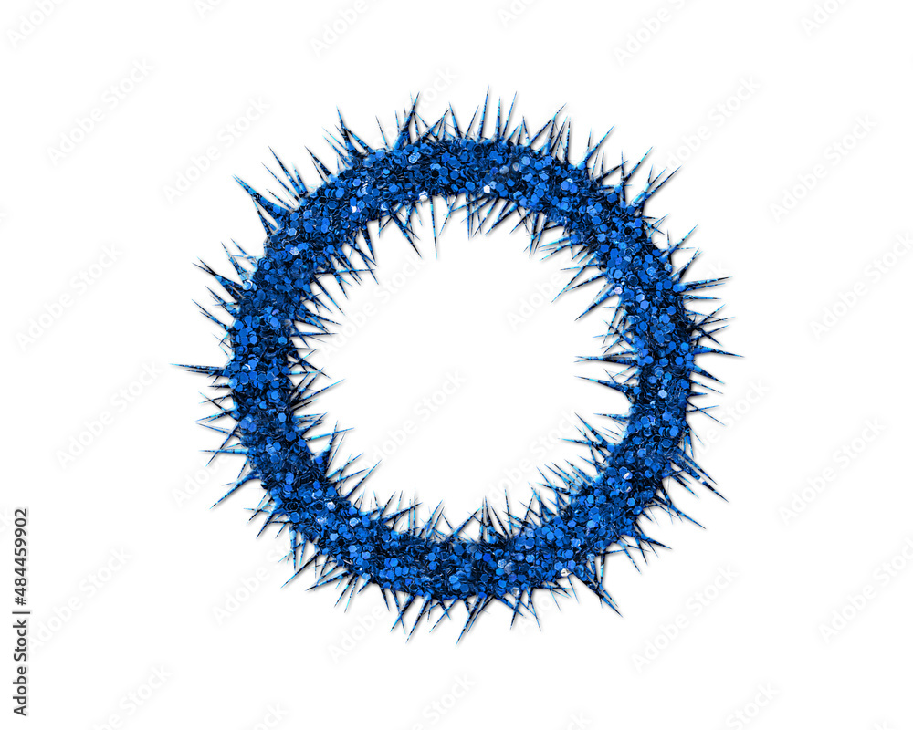 woven crown of thorns, Jesus Glitter Blue Icon Logo Symbol illustration