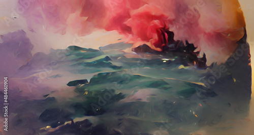 Abstract vibrant and colorful concept art