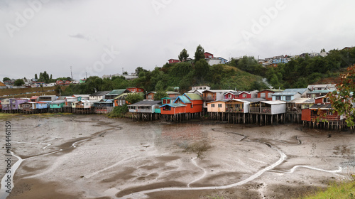 The Palafitos of the city of Castro on the island of Chiloe. Chile