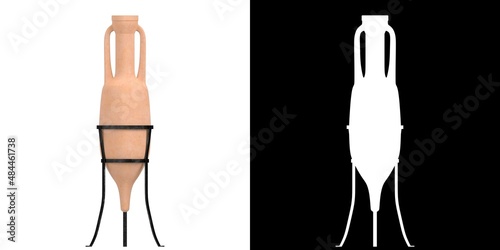 3D rendering illustration of a roman amphora on stand 