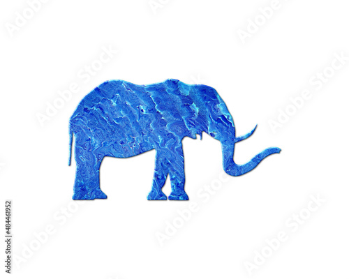 Elephant Animal Blue Waves Icon Logo Symbol illustration