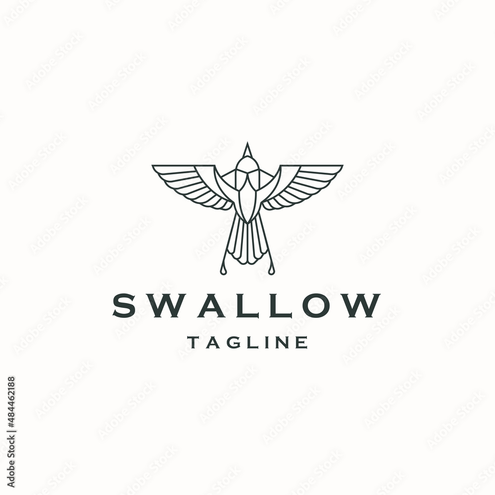 Swallow bird logo icon design template flat vector Swallow bird logo icon design template flat vector