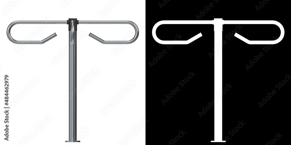 3D rendering illustration of a rotating turnstile gate 3D rendering illustration of a rotating turnstile gate