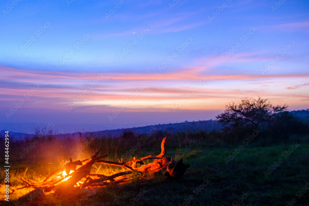 Campfire in Mutumba camp in Akagera National Park, Rwanda Campfire in Mutumba camp in Akagera National Park, Rwanda