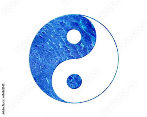 Yinyang Taoism, Yin Yang Blue Waves Icon Logo Symbol illustration