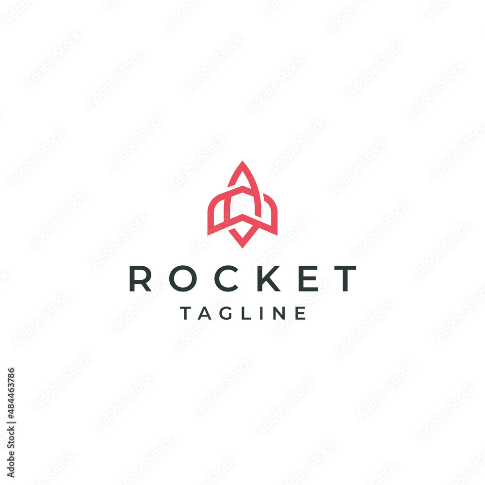 Rocket logo icon design template flat vector Rocket logo icon design template flat vector