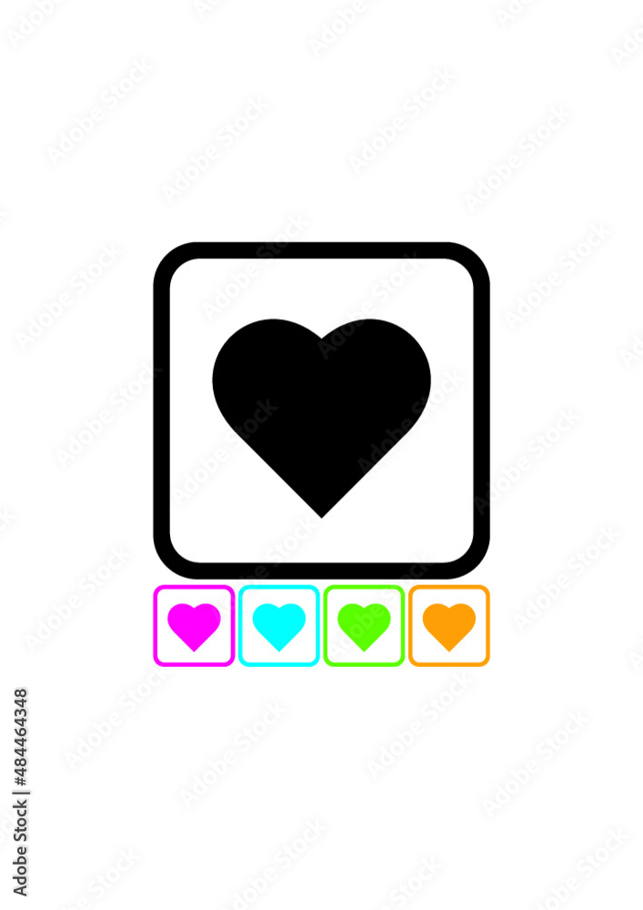 Valentine heart sticker. Vector icon isolated Valentine heart sticker. Vector icon isolated