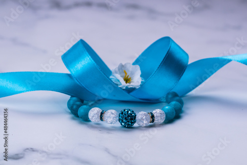 white flower on blue