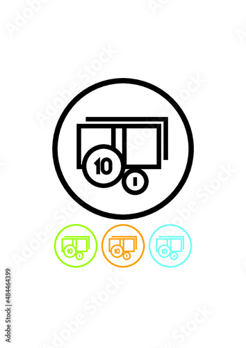 Bunch of cash money and coins. Dollar, euro currency. Vector icon isolated
