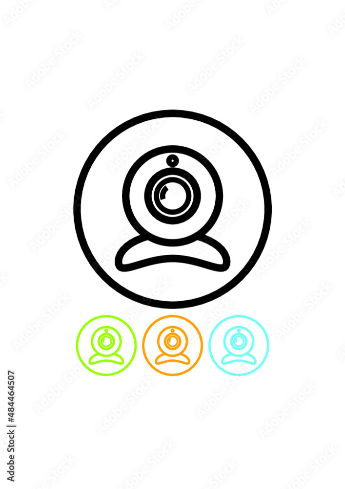 Webcam. Online meeting equipment. Videoconference call. Web camera simple vector icon. Webcam. Online meeting equipment. Videoconference call. Web camera simple vector icon.