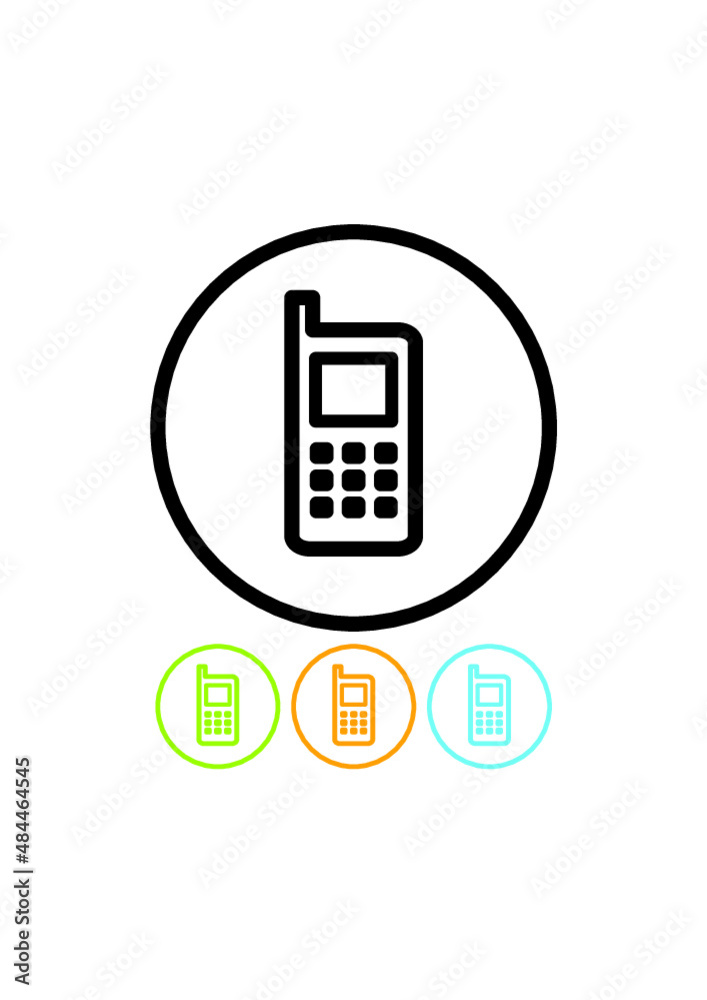 Retro mobile phone with antenna vector icon isolated Retro mobile phone with antenna vector icon isolated
