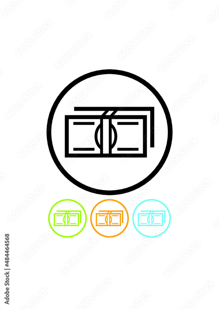 Bunch of US dollars in cash. Money vector icon isolated Bunch of US dollars in cash. Money vector icon isolated