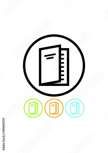 Book, textbook or copybook. Vector icon isolated