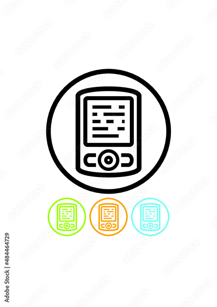 Retro 00s obsolete electronic mobile device or an e-reader . A mobile phone or pocket PC. Vector icon Retro 00s obsolete electronic mobile device or an e-reader . A mobile phone or pocket PC. Vector icon