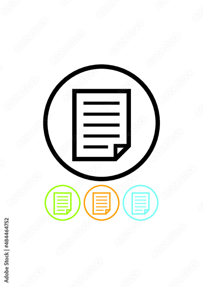Curled paper text document page. Info bulletin or manual page. Simple vector icon isolated Curled paper text document page. Info bulletin or manual page. Simple vector icon isolated