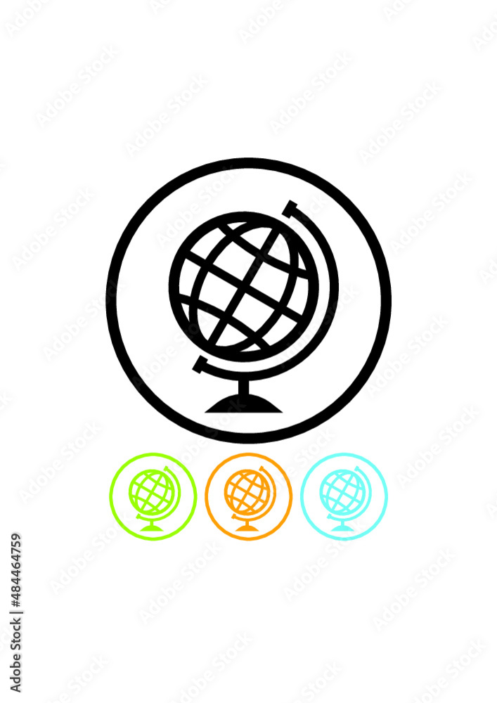School geography Earth globe map. GPS location. Vector icon isolated School geography Earth globe map. GPS location. Vector icon isolated
