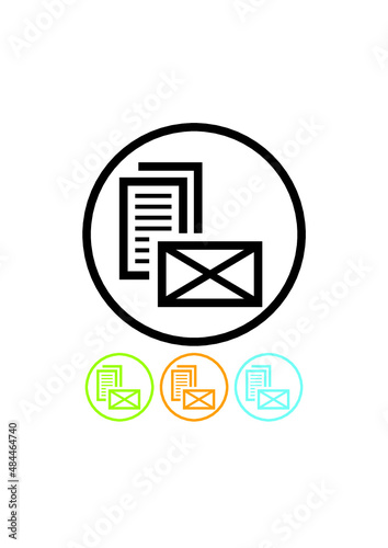 New documents mail. Paper letters and envelopes. Vector icon