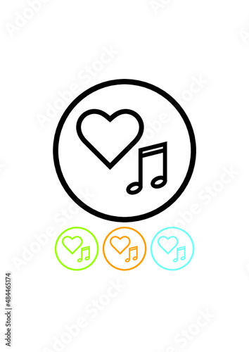 Love music. Favourite tunes playlist. Musical note vector icon