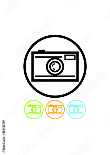 Retro film photo camera vector isolated 