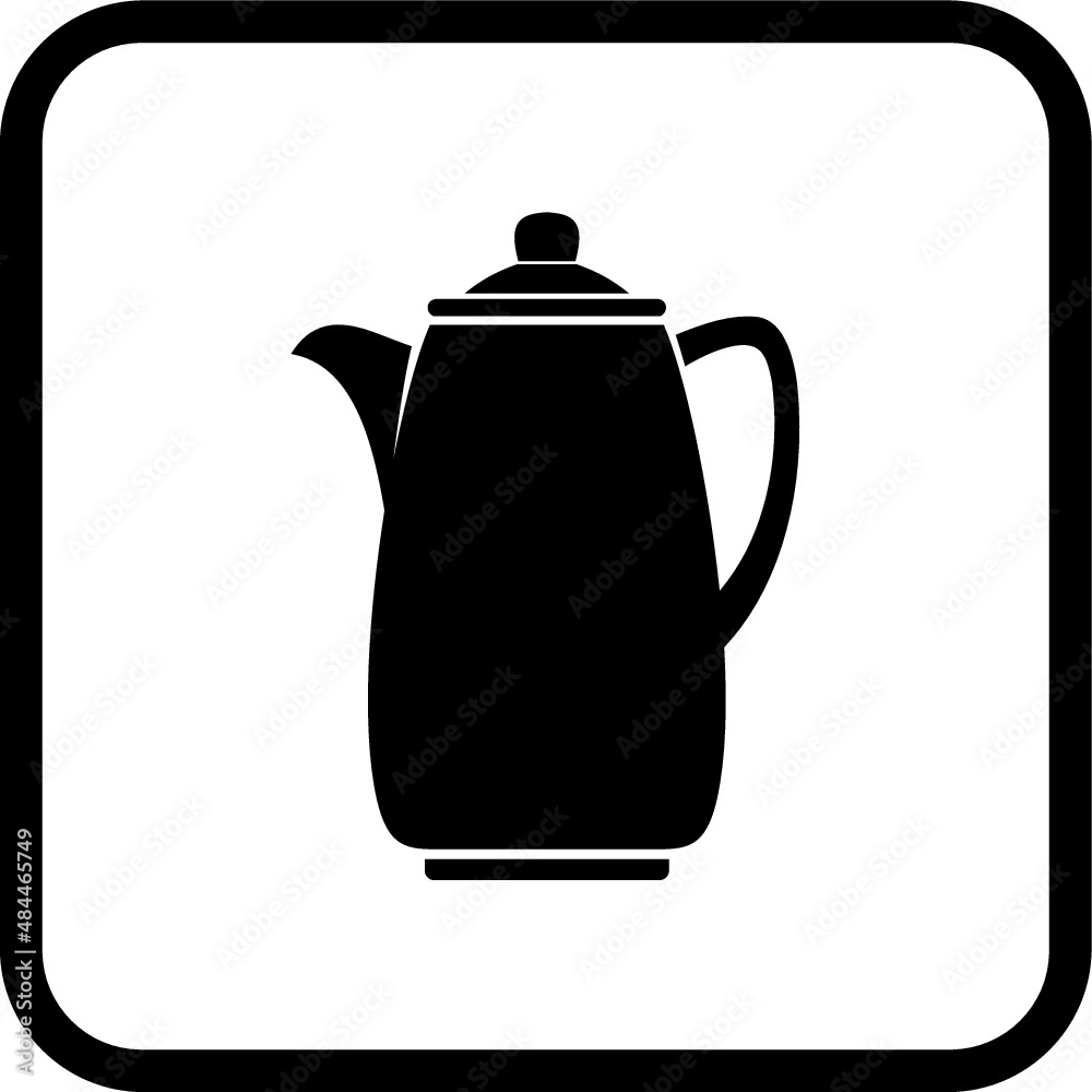 Fototapeta premium Coffee pot vector icon isolated