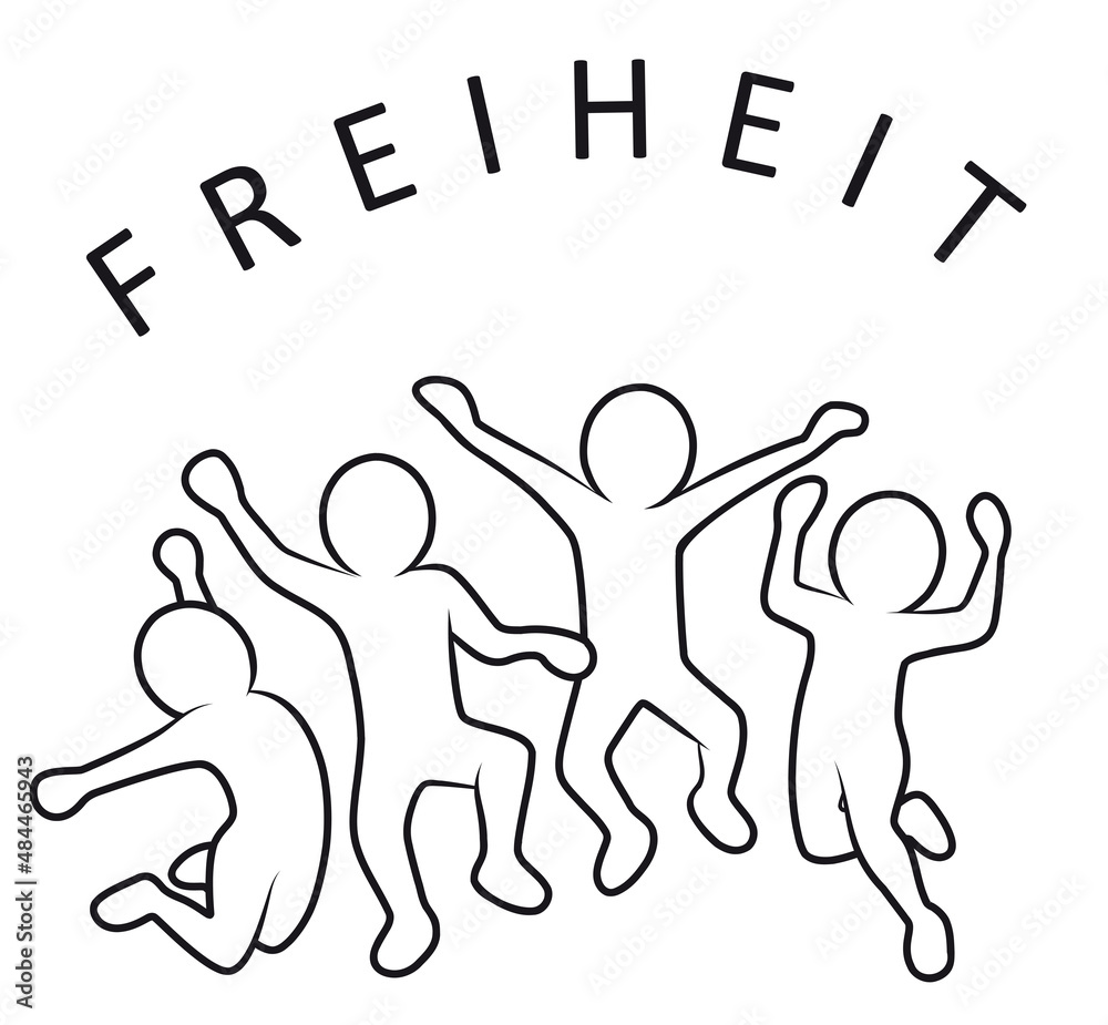 Freudensprung in die Freiheit, Vektor, freigestellt Freudensprung in die Freiheit, Vektor, freigestellt