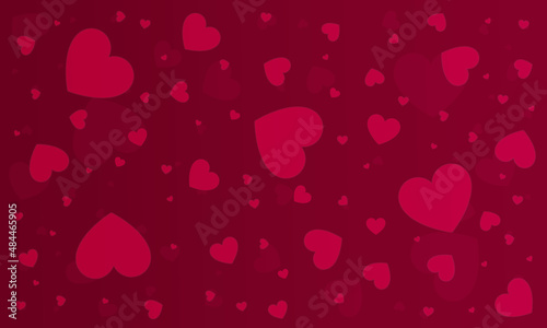 red and rose hearts at yellow background. hearts texture. hearts background