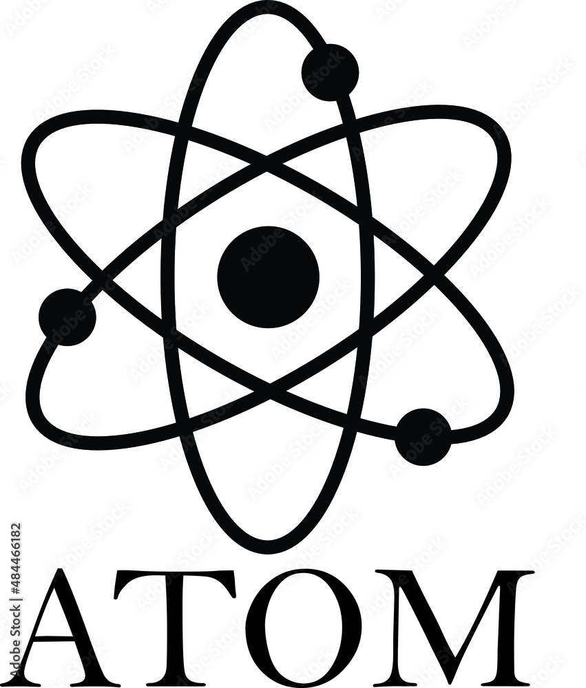 Atomic nucleus icon structure. Around the atom, gamma waves, protons, neutrons and electrons. Atomic nucleus icon structure. Around the atom, gamma waves, protons, neutrons and electrons.