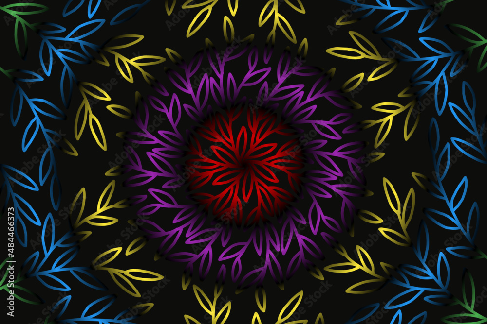 colourful caleidoscope classic gradient flower art pattern of traditional batik ethnic dayak ornament for wallpaper ads background sticker or clothing colourful caleidoscope classic gradient flower art pattern of traditional batik ethnic dayak ornament for wallpaper ads background sticker or clothing