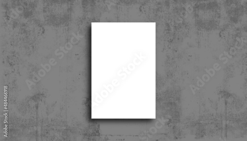 White blank cover or poster on grey background. Mock up for design.