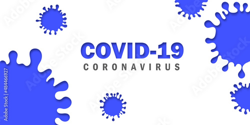 Vector of Coronavirus 2019-nCoV and Virus background with disease cells and red blood cell. BLUE COVID-19 Corona virus outbreaking and Pandemic medical health risk concept. Vector illustration