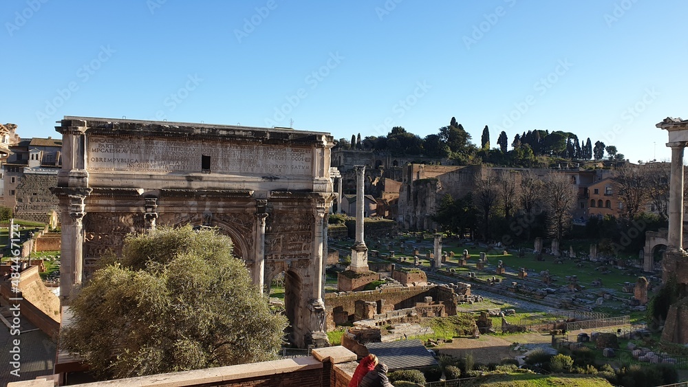 Panorama of the Roman Forum (Foro Romano) and Roman ruins as seen from the Palatine Hill Panorama of the Roman Forum (Foro Romano) and Roman ruins as seen from the Palatine Hill