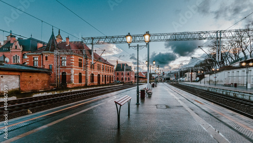 gdansk train station at evening