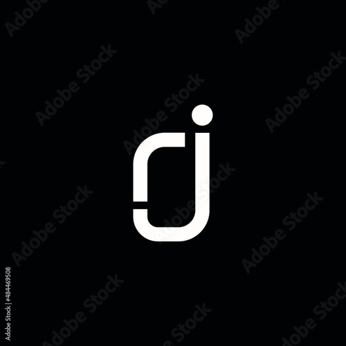 Professional elegant latest artistic letter JO OJ logo icon  black and white color