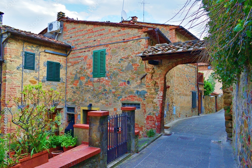 medieval village of Vinci, a Tuscan town in the province of Florence