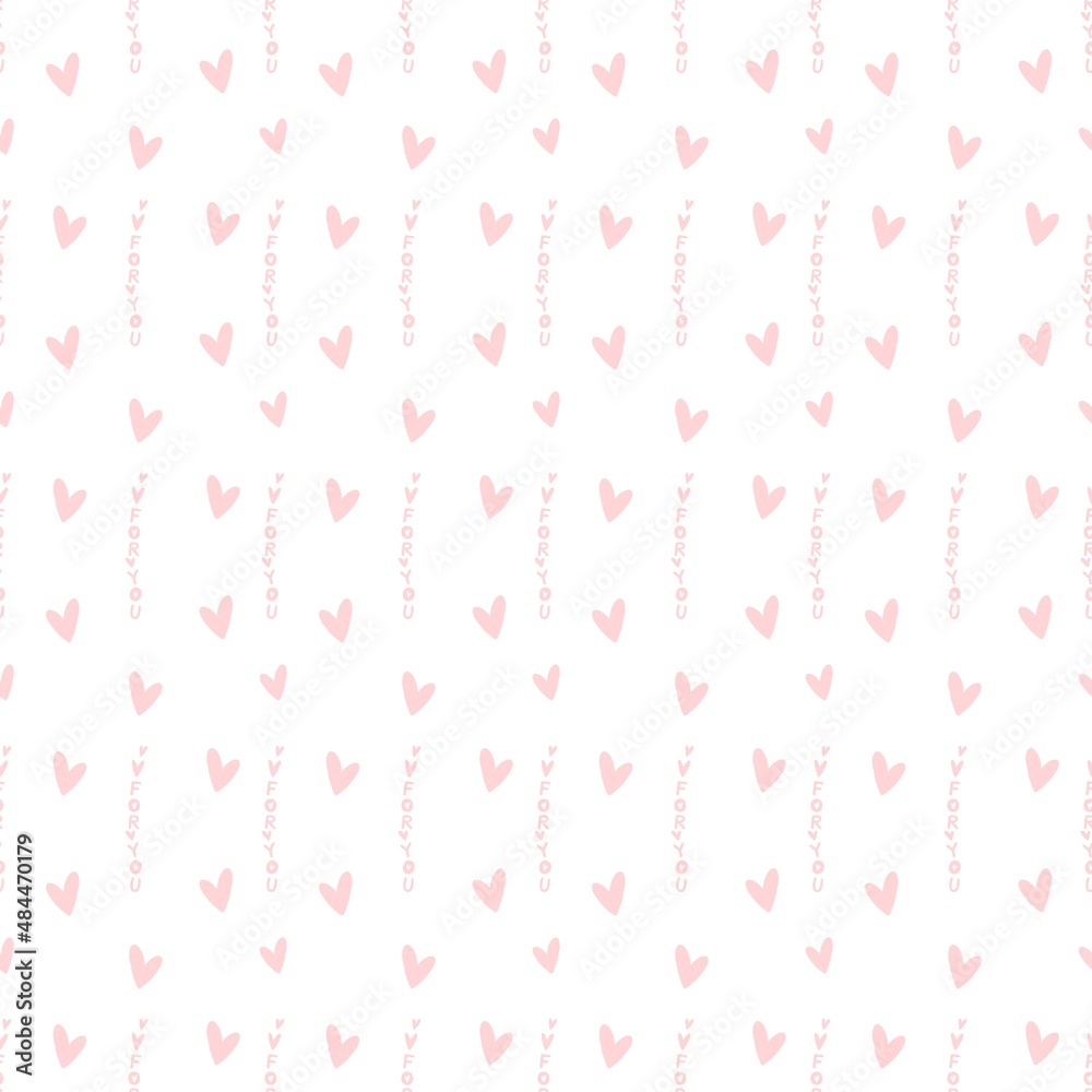 Seamless pink pattern with hearts for you Seamless pink pattern with hearts for you