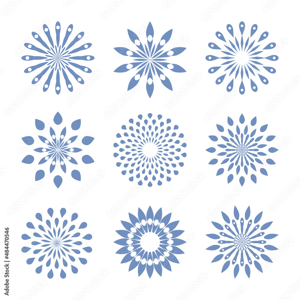 Abstract decorative floral icons. Elements for design. Abstract decorative floral icons. Elements for design.
