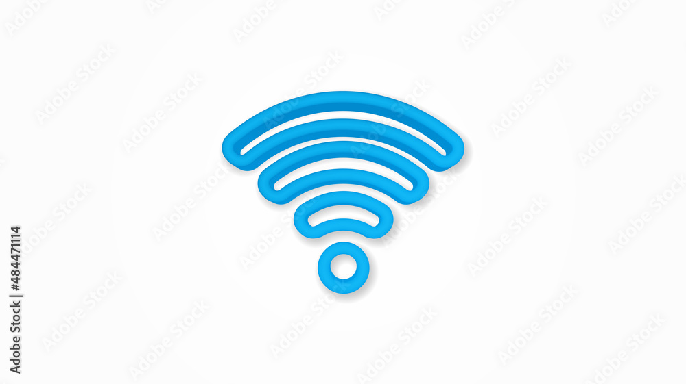 Wi-fi signal realistic icon. 3d vector illustration. Isolated line color pictogram. Transparent shadows Wi-fi signal realistic icon. 3d vector illustration. Isolated line color pictogram. Transparent shadows