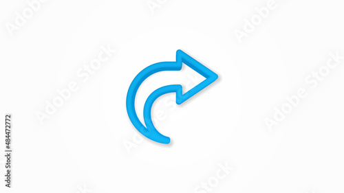 Fotografia curve right direction arrow realistic icon