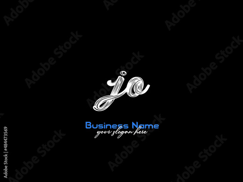 Classic Brush JO Logo, Simple Luxury Jo Signature Letter logo Vector