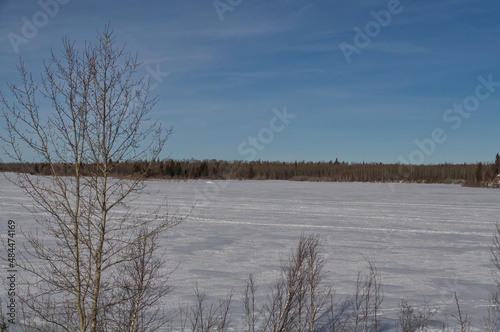 Wallpaper Mural Frozen Astotin Lake on a Cold Winter Day Torontodigital.ca