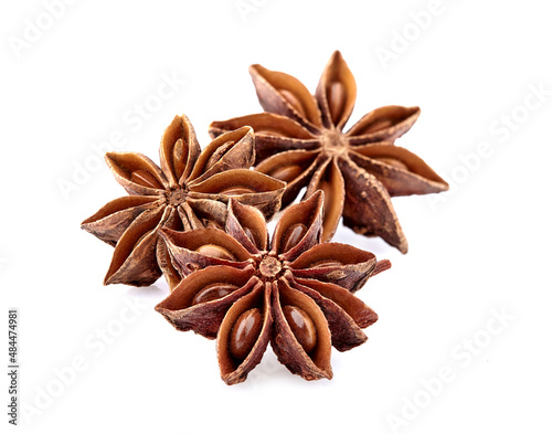 Anise  isolated on white background. Spice closeup.