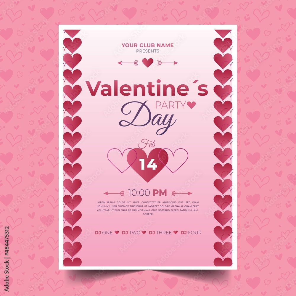 valentine day flyer design vector illustration valentine day flyer design vector illustration