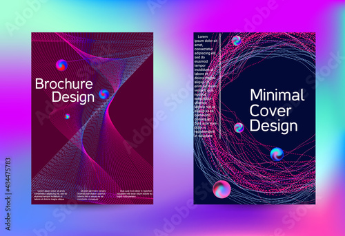 Minimum coverage of a vector. Cover design. Set of modern abstract musical backgrounds. Sound flyer for creating a fashionable cover, banner, poster, booklet...