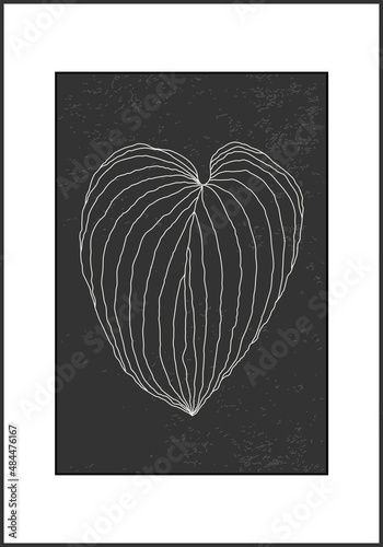 Minimalist botanical monstera leaf abstract collage poster