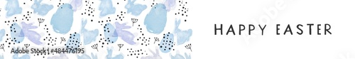 Happy easter scandinavian rabbit egg spring banner