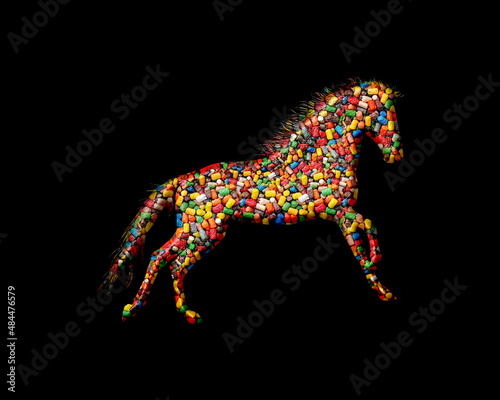 Horse Animal Sweet Candies Icon Logo Symbol illustration