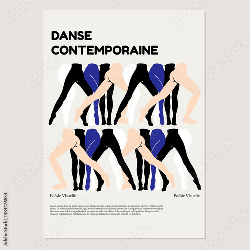 Vector  hand drawn  french abstract placard with illustration. Creative artwork . Template for card, poster, banner, print for t-shirt, pin, badge, patch.
